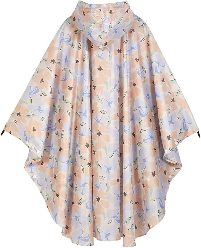 Fashion Hooded Rain Poncho Waterproof Raincoat Jacket with pocket for Women/Men/Adult