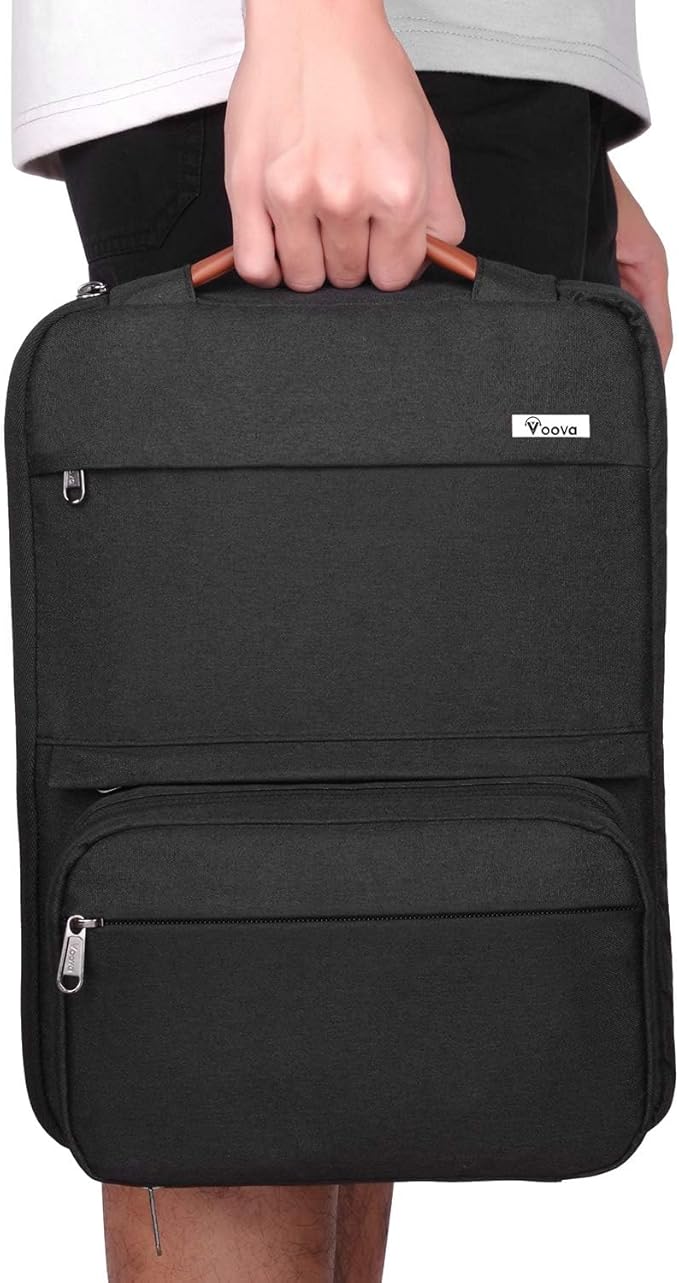 Voova Laptop Sleeve Case 15.6 Inch Compatible with MacBook Air 15 M2/M3/M4, MacBook Pro 15/16, 15-16" Hp Lenovo Dell Acer Asus, 2 in 1 Waterproof Computer Bag with Detachable Accessory Pouch, Black