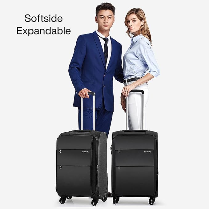 Hanke 28 Inch Luggage with Spinner Wheels Expandable Large Suitcase with Wheels Softside Check in Luggage Rolling Suitcase with Lock Lightweight Travel Luggage for Men and Women.(Purple)