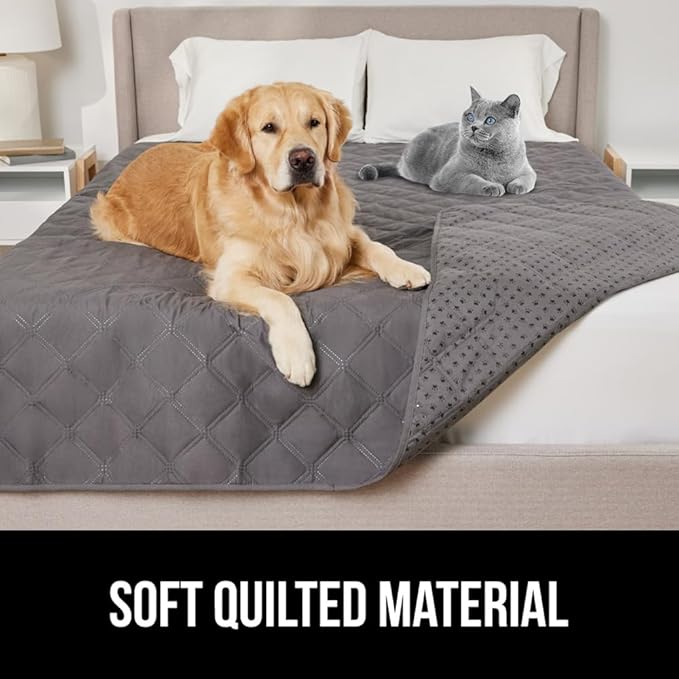 GORILLA GRIP Waterproof Couch Cover for Dogs, Gripped Slip Resistant Backing, Leak Proof Washable Dog Blanket Covers Sofa, Bed, Sectional, Crate, Car, RV Seats, Pet Puppy Essentials, 50x40 Charcoal