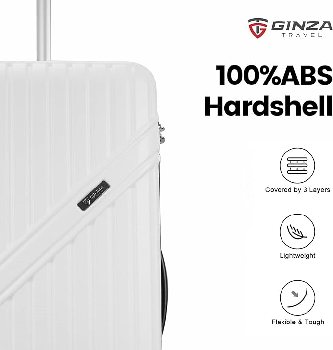 PRIMICIA GinzaTravel Luggage Sets 3-Piece Expandable Suitcases with Wheels PC+ABS Durable Hardside Luggage sets TSA lock