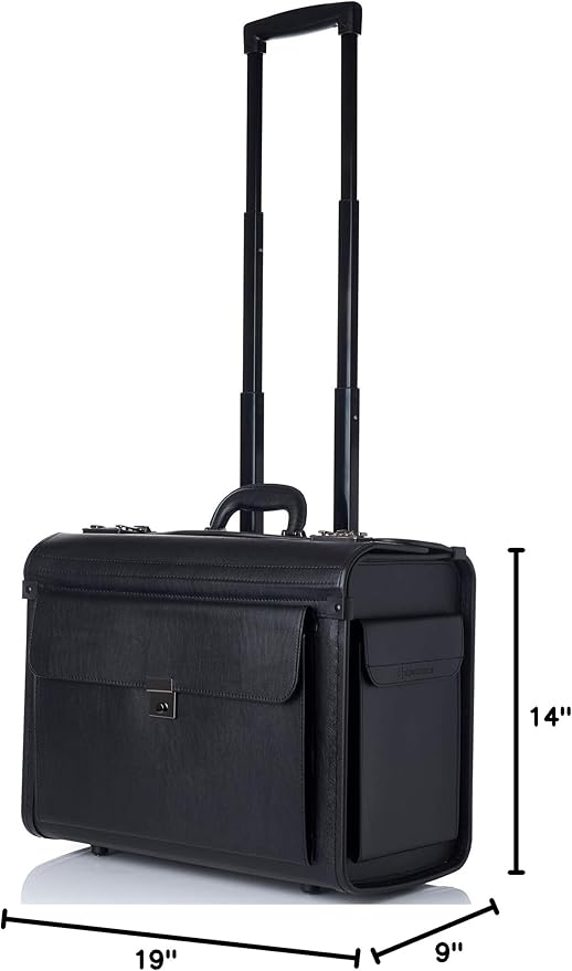 Alpine Swiss Rolling 17" Laptop Briefcase on Wheels Attache Lawyers Case Legal Size