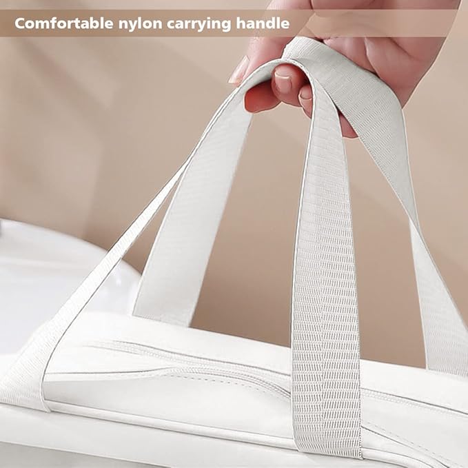Travel Toiletry Bag for Women and Men, Matte Translucent Toiletry Bag with Handy Handle, Makeup Cosmetic Organizer Bag for Travel Toiletries Accessories (White-XL)