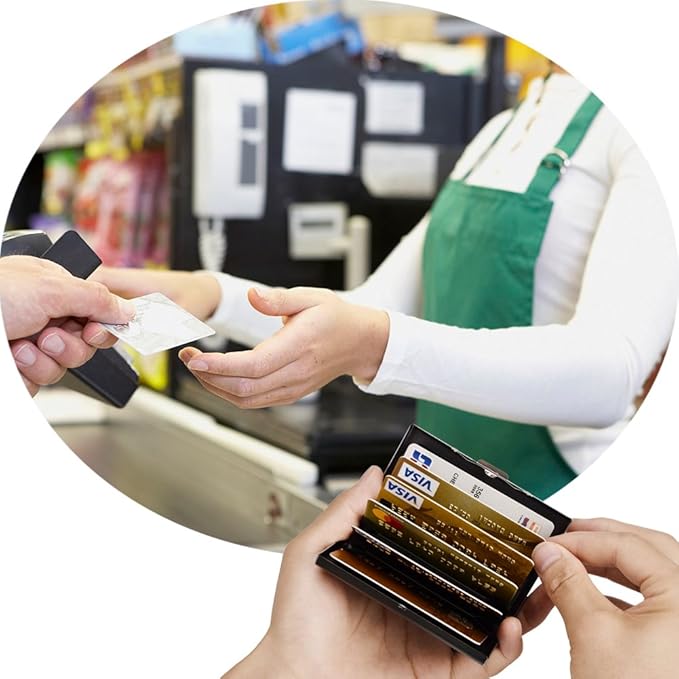 EASTNIGHTS RFID Credit Card Holder Stainless Steel Credit Card Protector Business Card Holder for Women Men