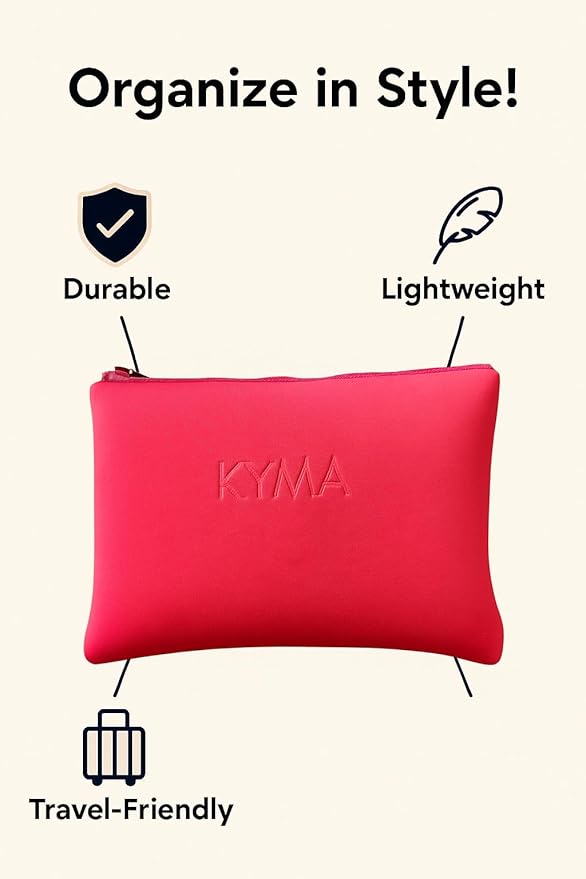 Essentials & Travel Pouch – Waterproof Cosmetic Case for Toiletries, Skincare, Beach Essentials, Tech Accessories & Everyday Organization - Lightweight, Durable, Easy-to-Clean, Makeup Bag, Organizer