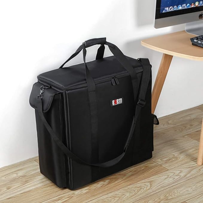 BUBM Desktop Computer Carrying Case, Padded Nylon Carry Tote Bag for Transporting Computer Tower PC Chassis, Keyboard, Cable and Mouse…