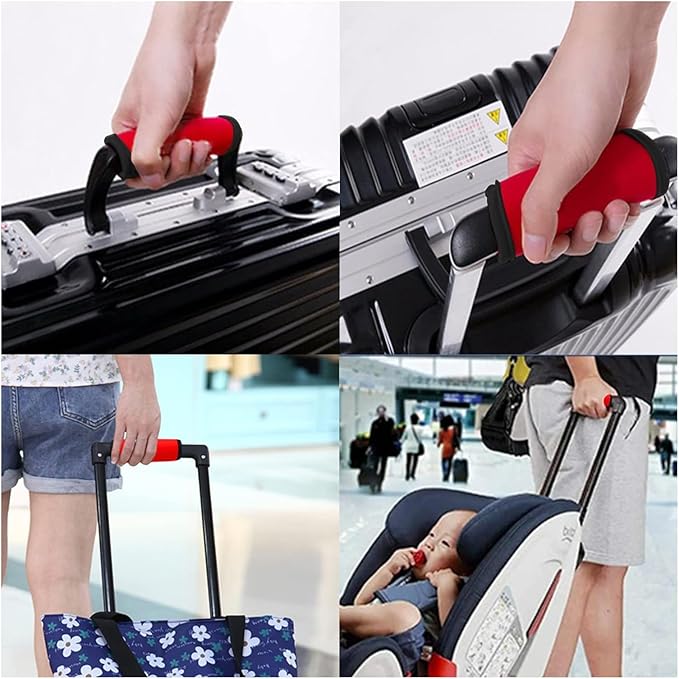 Pack of 6 Luggage Handle Wraps, Soft Travel Bag Handle Cover, Padded Handle Grip, Suitcase Tags Identifiers for Travel Accessories