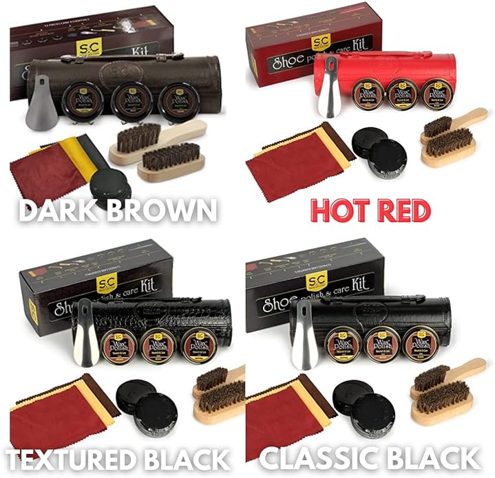 Stone and Clark Original Shoe Polish & Care Kit - Leather Shoe Shine Kit for Men & Women