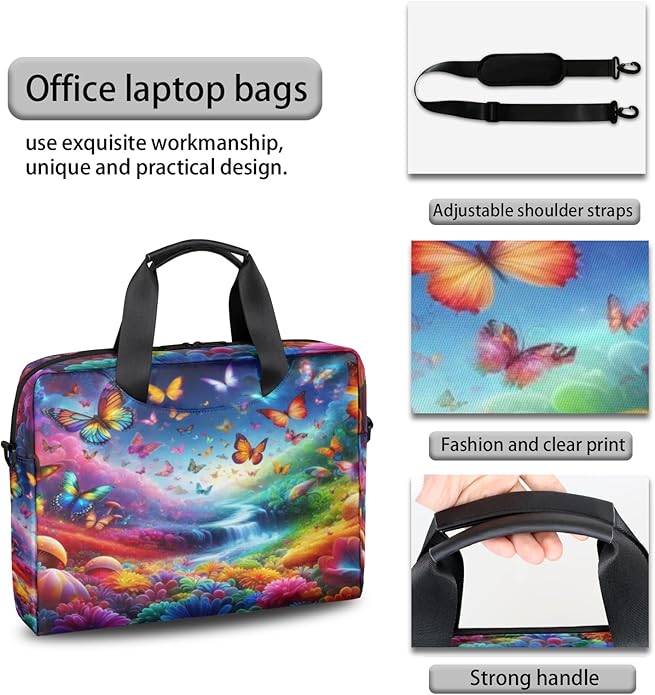 Laptop Bag Bohemian Mandala Laptop Satchel Briefcase Adjustable shoulder Carrying for MacBook Pro 16 inch