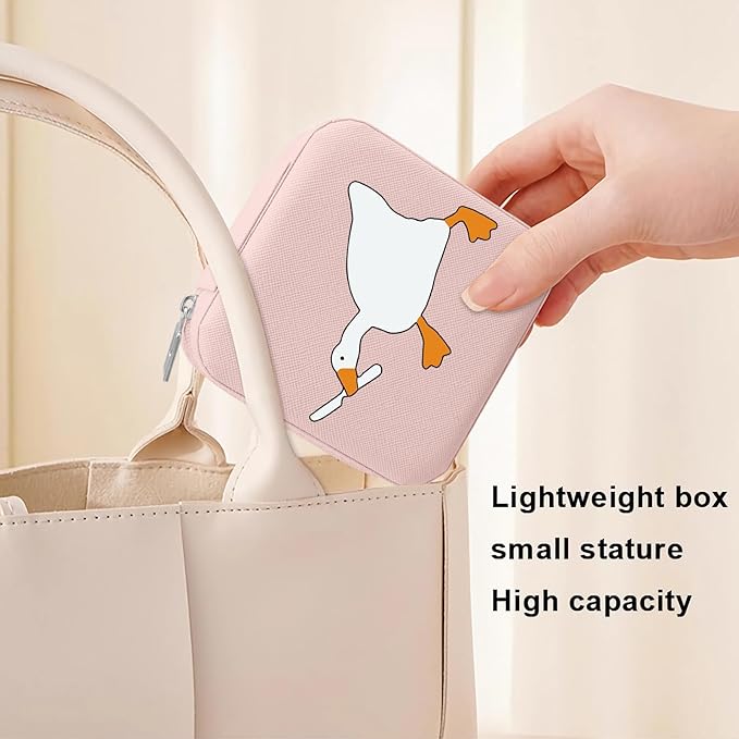 MAYCARI Jewelry Box with Cute Duck Pattern Design, PU Leather Jewelry Travel Organizer Case-Rings/Earrings/Necklace Storage Box for Women Birthday Mom Friends Her Bridesmaids Girls s