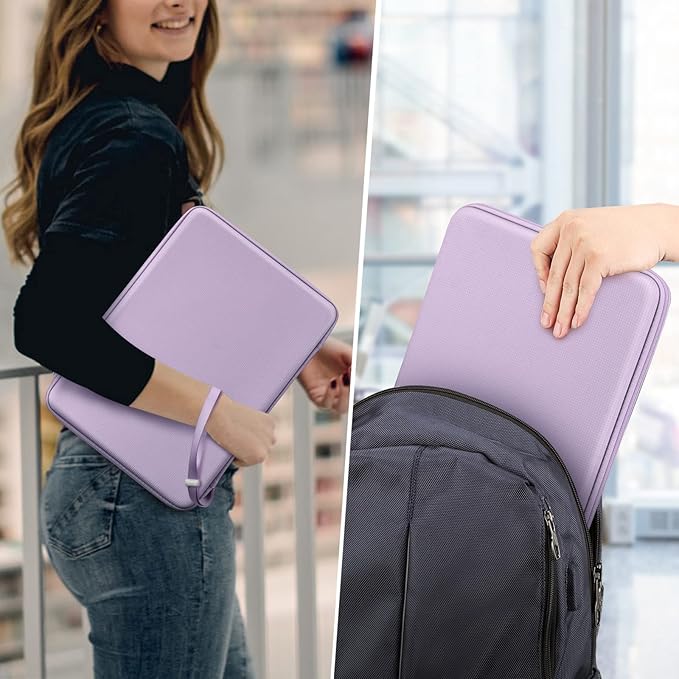 FINPAC Hard Laptop Sleeve Case for 13 inch MacBook Air M4 2025 A3240 M3 2024 A3113, 14 inch MacBook Pro M5/M4/M3/M2 A3434 A3401, 13" Air/Pro, Waterproof Case for Dell, Surface Laptop, HP, Acer, Lilac