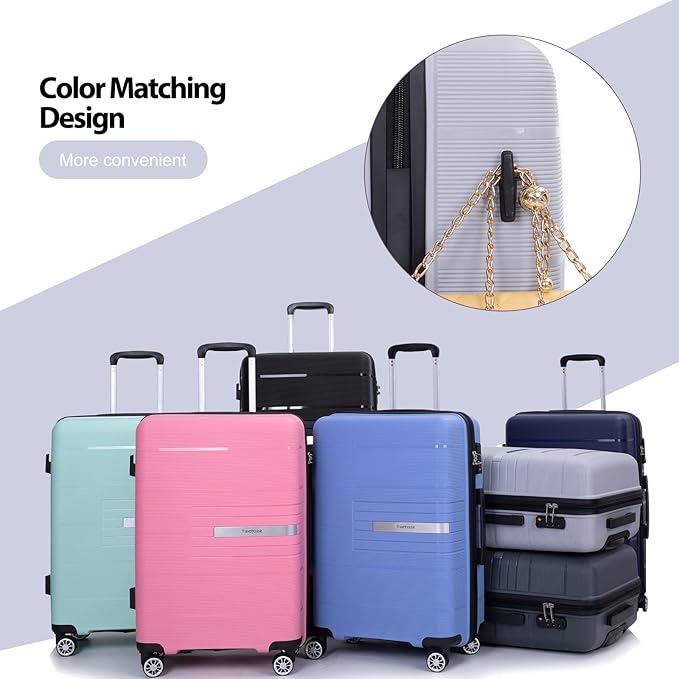 Luggage Sets Wear-Resistance Hardside Lightweight Suitcase Double Spinner Wheels, TSA Lock,Two Hooks, Scratch-resistant Carry-on,3 Piece Set(20inch 24inch 28inch) (silver)