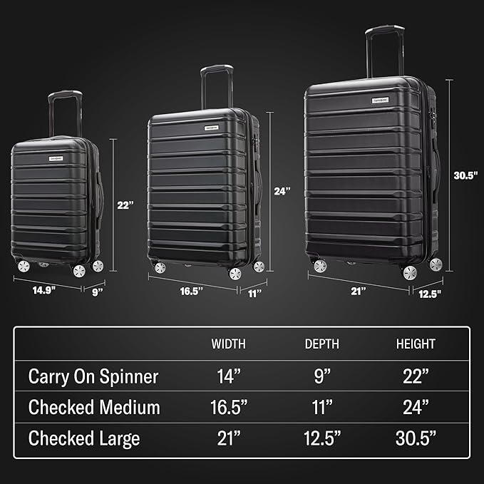 Samsonite Omni 2 Hardside Expandable Luggage with Spinner Wheels, LARGE SPINNER, CARIBBEAN BLUE