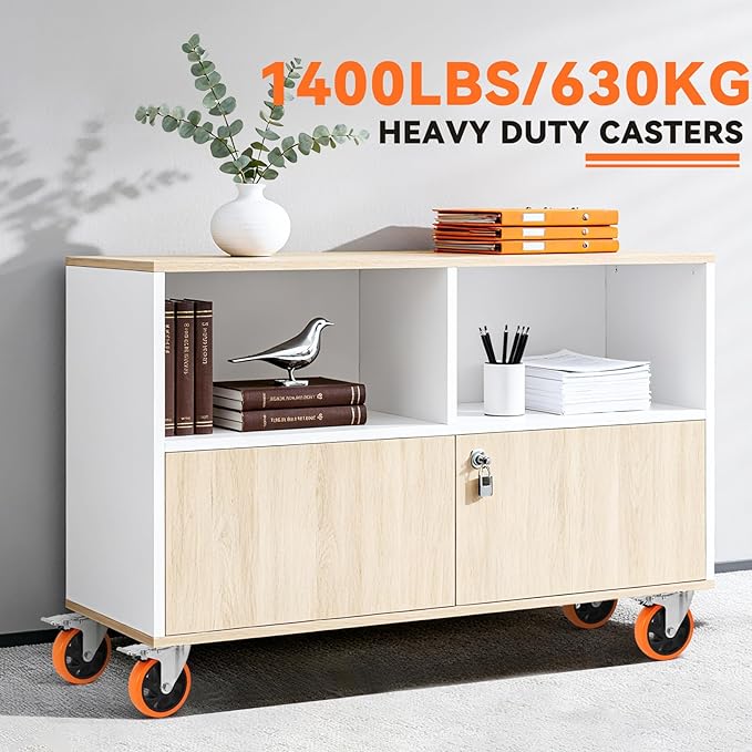 W B D WEIBIDA 5 Inch Swivel Caster Wheels of 4, Heavy Duty Top Plate Casters with Brake, 360 Degree Industrial Casters Polyurethane Wheels for Cart, Furniture, Equipment
