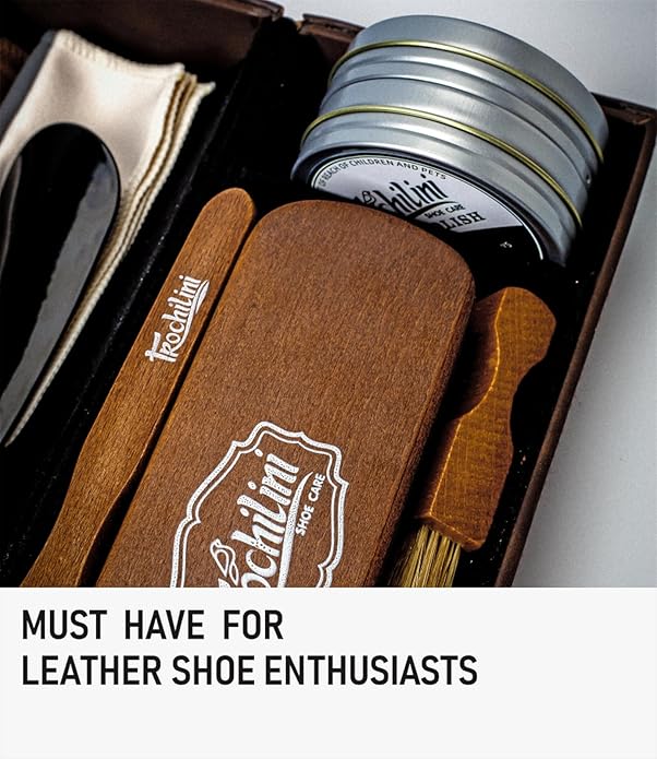 Shoe Polish Kit 13PC Shoe Shine Leather Boot Shoe Care Set Mink Oil Brushes and More for Gentle Care Cleaning