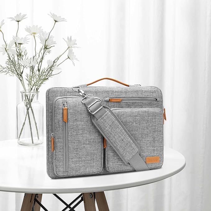MOSISO 360 Protective Laptop Shoulder Bag,13 inch Computer Bags Compatible with MacBook Air M4 M3 M2 M1 2025-2018/Pro 13 2025-2016,Side Open Messenger Bag with 4 Zipper Pockets, Gray