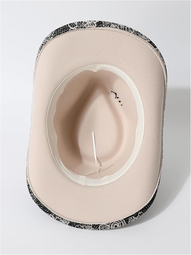 WDIRARA Women's Cowboy Hat Cow Print Western Cowgirl Hats Travel Vacation