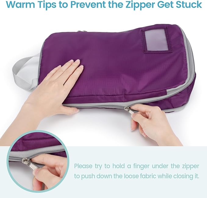 Cambond Compression Packing Cubes for Travel Women - Expandable Travel Bags Luggage Organizers Travel Essentials Compression Cubes for Travel Carry on Suitcases Organizer