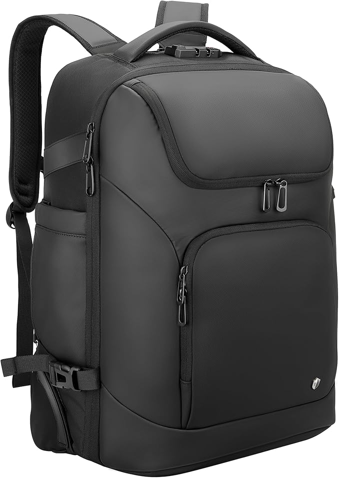 Backpack for Men, Anti Theft Convertible Laptop Backpack with Wheels,50L Rfid Personal Item Wheeled Backpack for Travel Business Work, Black