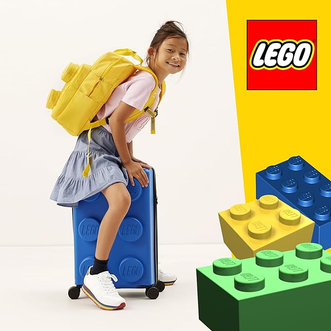 Concept One LEGO 22 Inch Carry On Luggage, Signature Trolley Expandable Hardshell Rolling Suitcase with Spinner Wheels, Blue