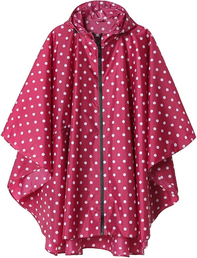 SaphiRose Unisex Rain Poncho Waterproof Raincoat Hooded for Adults Women with Pockets