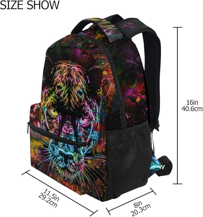 ALAZA Panther Leopard Animal Print Large Backpack for Kids Boys Girls Student Personalized Laptop iPad Tablet Travel School Bag with Multiple Pockets