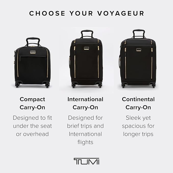 TUMI - Voyageur Leger 4 Wheeled Luggage - Women's Lightweight and Spacious, Sleek Silhouette, Durable Premium Suitcase - 26" Short Trip Expandable Packing Case, Black with Gunmetal Hardware