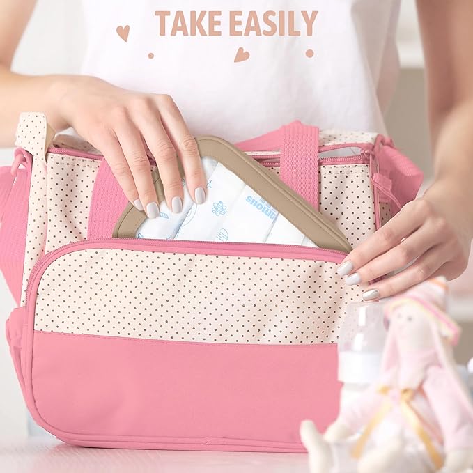 5PCS Clear Toiletry Bag,TSA Approved Travel Makeup Pouch with Zipper for Cosmetics and Toiletries,Diaper Bag Organizer Pouch Set,Women's Purse Organizer and Clear Car Bag