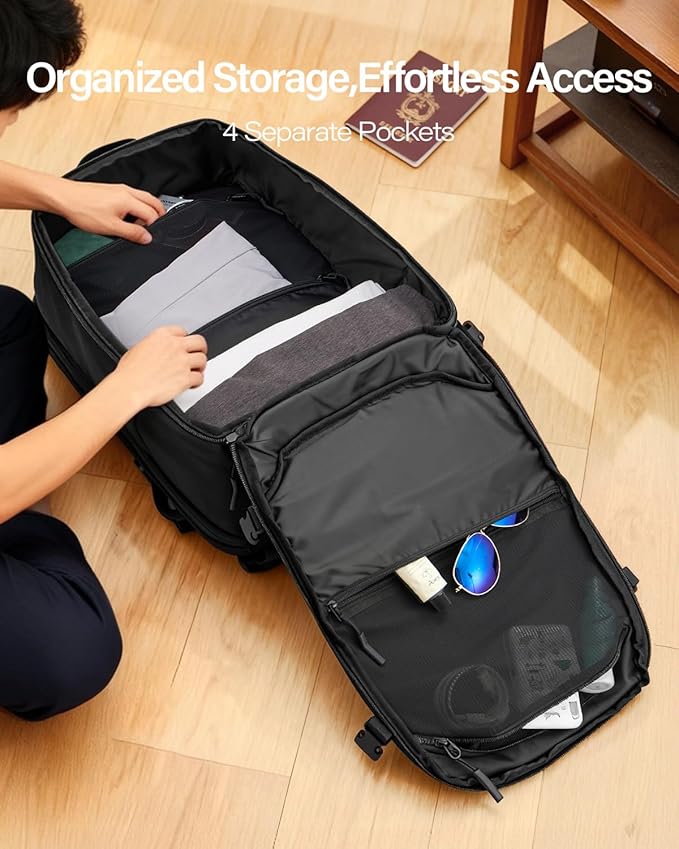 GHERSON Travel Laptop Backpack, TSA Friendly Flight Approved Carry-on Luggage,Water-resistant Lightweight Business Rucksack,Durable Large Weekender Bag Daypack Fits 17.3 Inch Laptop