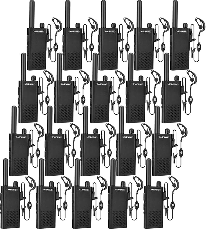 Baofeng T26 Walkie Talkies Long Range, Rechargeable Li-ion Battery 16 FRS Channel Two Way Radios with Earpieces for Adults, Handheld Mini Compact Walky Talky with Type-C Charging (20pack)