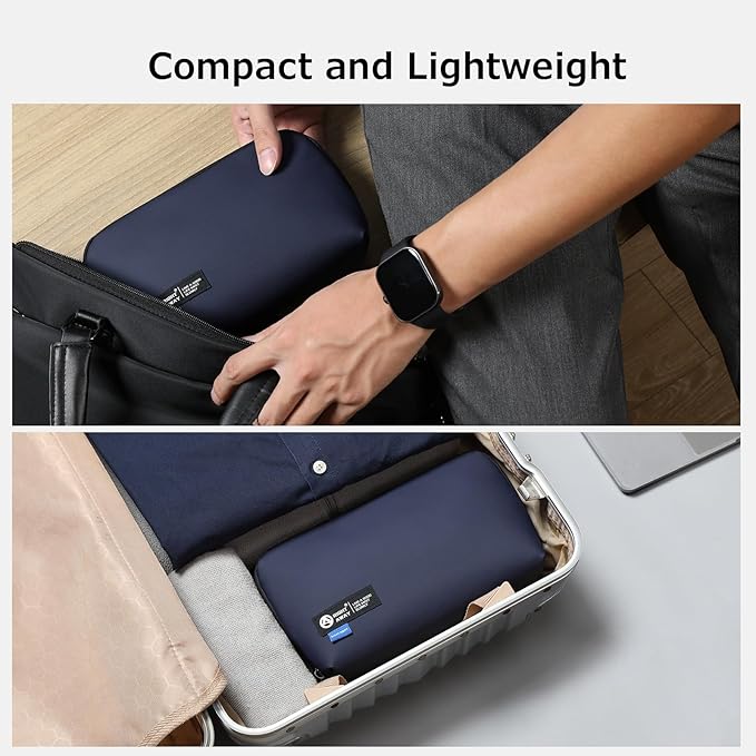 RIGHT AWAY Travel Tech Pouch,Waterproof Cord Case,Electronics Organizer Travel Case,Cable Organizer Storage Bag For Phone, Charger, Accessories(Dark Blue)