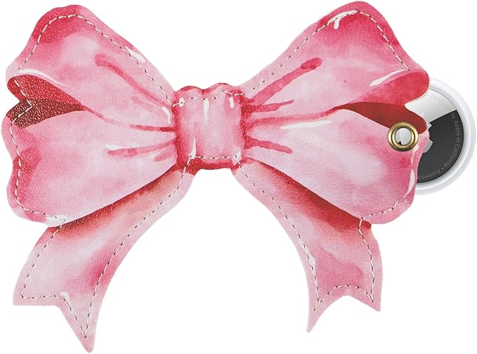 Sonix Keychain Case Compatible with Apple AirTag | Protective AirTag Cover Keychain | Pink Bow