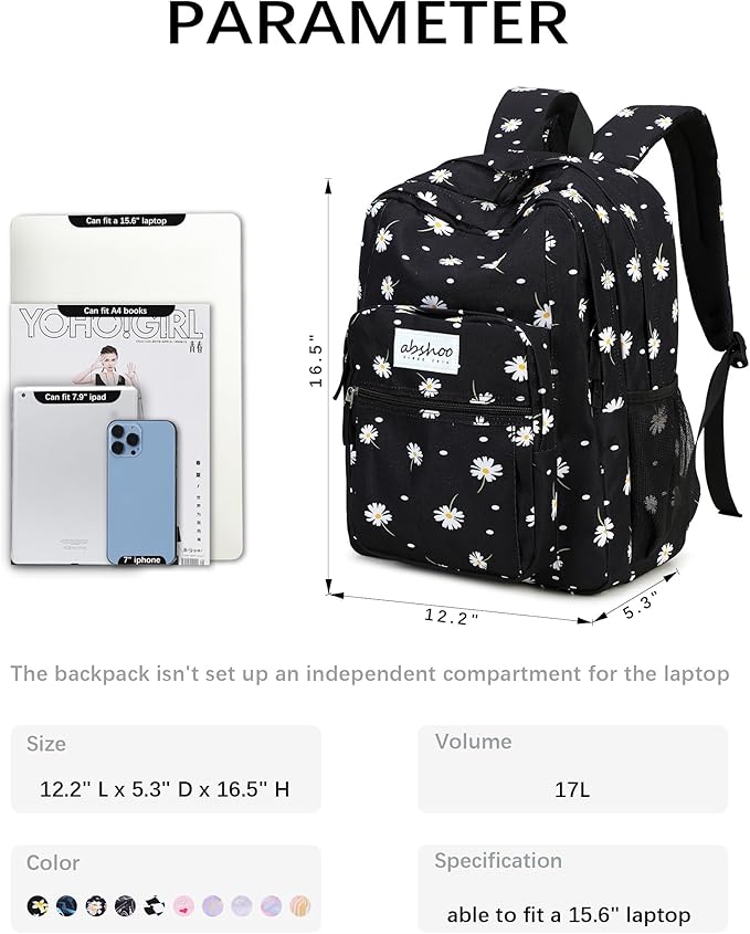 abshoo Classical Basic Travel Backpack For School Water Resistant Bookbag