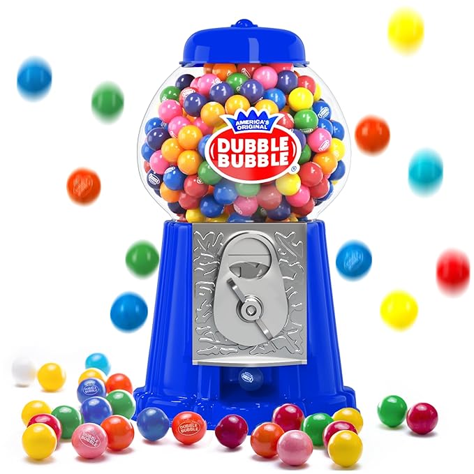 Gumball Machine for Kids 8.5" - Coin Operated Bubble Gum Machine and Toy Bank - Candy Machine Dispenser Includes 85 Gum Balls - Great Candy Dispenser Machine Gift Toys for Girls and Boys - 8.5" (Blue)