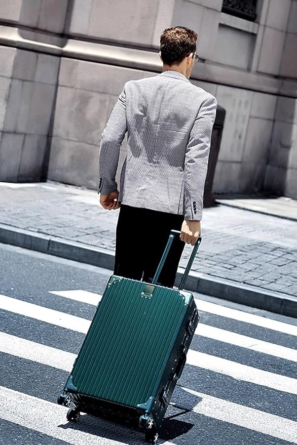 HotWay 3-Piece Luggage Sets with Aluminum Frame, PC Hard Shell Suitcase with Spinner Wheels and TSA Lock, Large Suitcase for Travel, Green