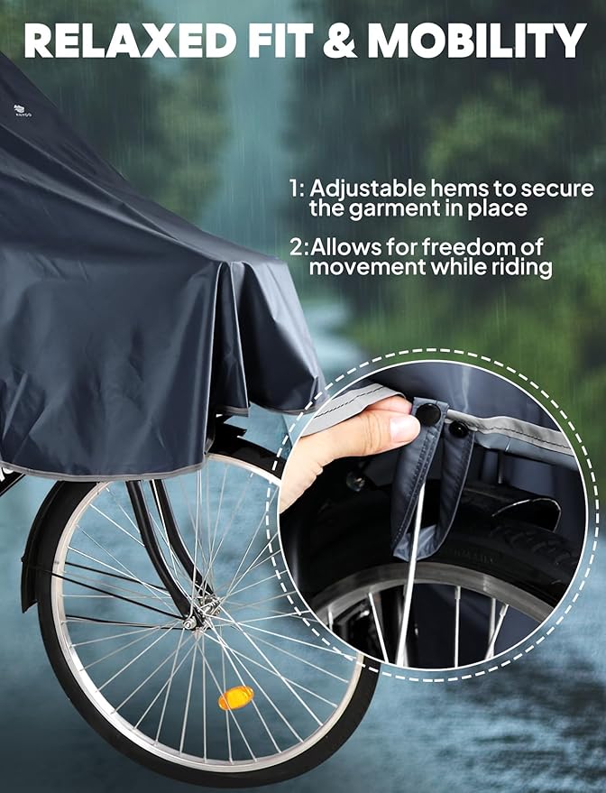 ANYOO Waterproof Rain Poncho Bike Bicycle Rain Capes Lightweight Compact Reusable for Adults