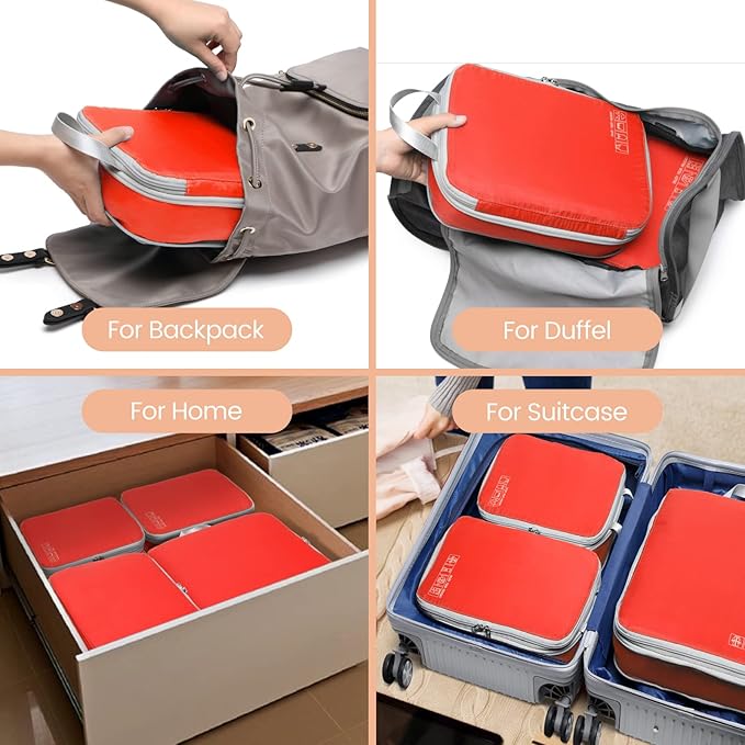 Cambond Compression Packing Cubes for Travel Women - Expandable Travel Bags Luggage Organizers Travel Essentials Compression Cubes for Travel Carry on Suitcases Organizer