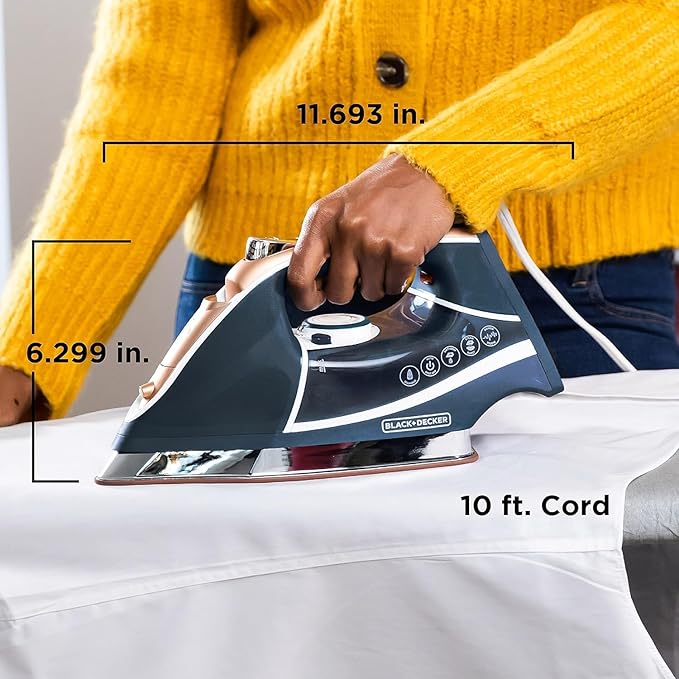 Black+Decker Elite Pro-Series Steam Iron, 6 Settings 1700 Watt, Navy