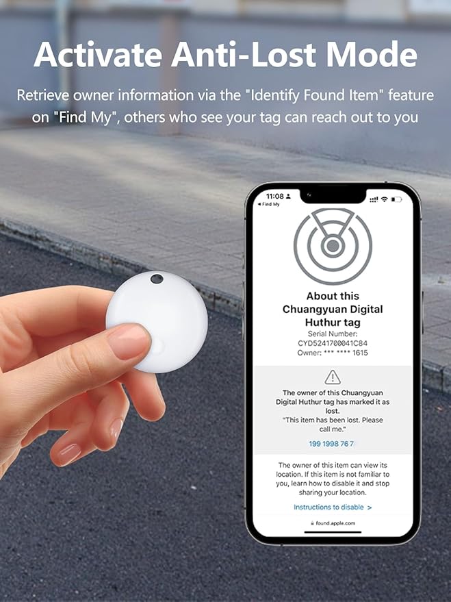 Tracker Tags, Item Finder Work with Apple Find My (iOS Only), Tracking Device Locator Smart Tag for Luggage, Keys, Wallet, Bike, Bags (Multi-Color, 4 Pack)