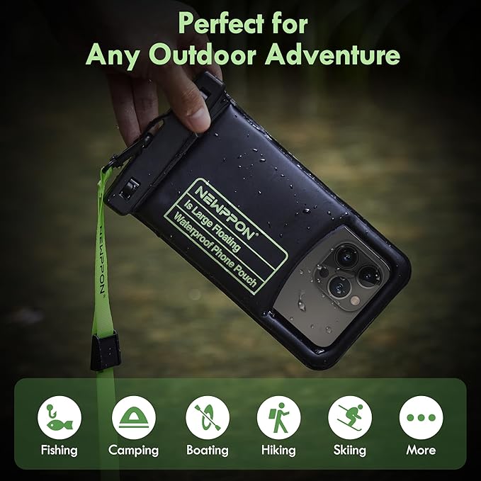 Floating Waterproof Cell Phone Pouch - 2 Pack Float Clear Cellphone Holder Protector with Lanyard - Universal Floatable Water Proof Dry Bag for iPhone Samsung Galaxy for Beach Swimming Pool