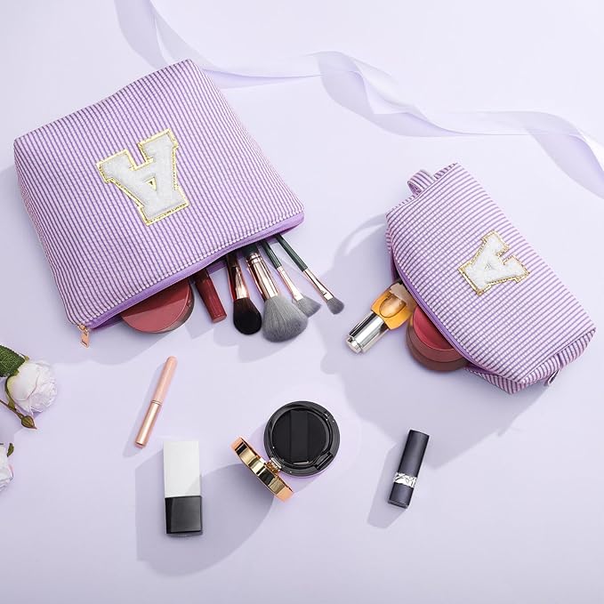 YOOLIFE Birthday Gifts for Women - Birthday Gifts Idea for Her Friends Female Teacher | Personalized Cute Makeup Bag for Women Girlfriend | Cosmetic 2 Pieces Toiletry Makeup Pouch Mothers Day Gifts L