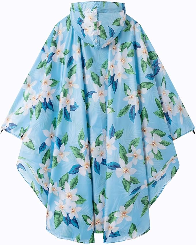 Hooded Rain Ponchos for Adult - Rain Coat and Rain Jacket with Waterproof Pocket and Zipper