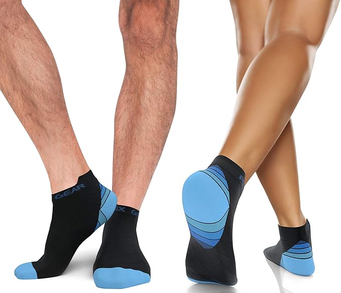 Physix Gear Short Compression Socks for Men & Women - Best Low Compression Socks Women & Men Ankle Socks with Arch Support