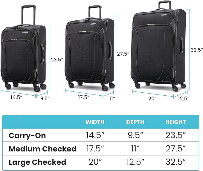 American Tourister 4 KIX 2.0 Expandable Softside Luggage with Spinner Wheels, 24 SPINNER, CLASSIC BLUE