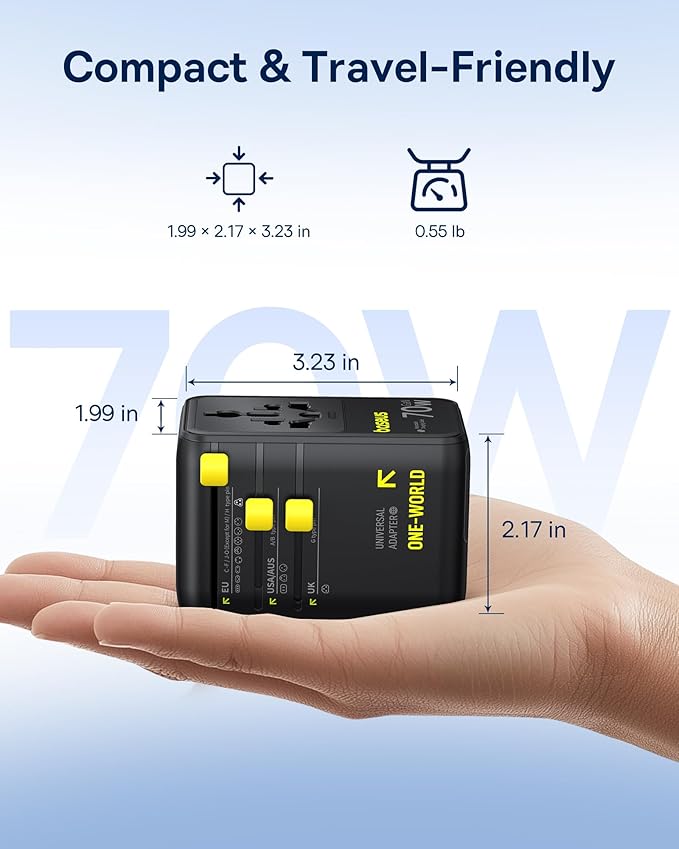 Baseus Enercore Retractable USB C Charger 67W and Baseus Universal Travel Adapter 70W
