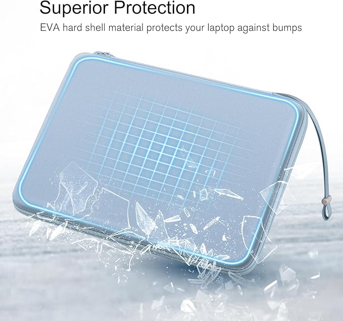 FINPAC Hard Laptop Sleeve Case for 15.3 inch MacBook Air M4 A3241 M3 A3114 M2 A2941 2025 2024, 16.2 inch MacBook Pro M4/M3/M2/M1 Pro/Max, Waterproof Case for Surface Laptop/Book, Ice Blue