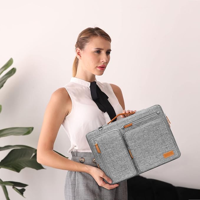 MOSISO 360 Protective Laptop Shoulder Bag,14 inch Computer Bag Compatible with HP Lenovo Dell ASUS Acer, HP, Dell Latitude, Lenovo,Side Open Messenger Bag with 4 Zipper Pockets&Handle, Gray