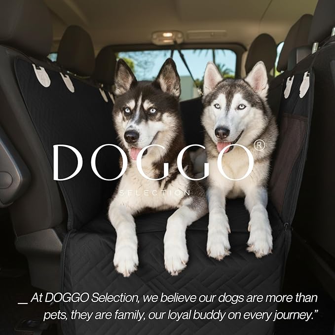 – Back Seat Pet Cover for Dogs, Premium Dog Hammock for Car with Hard Bottom | XL, Waterproof & Washable | Dog Car Seat Cover for Large | Fits Large SUV, Trucks (Black)