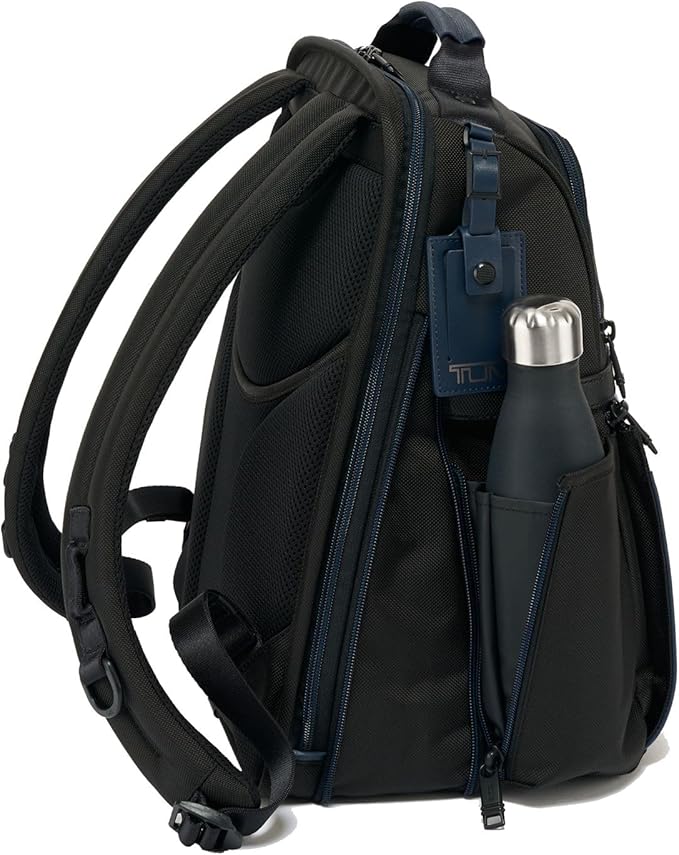 Tumi Men's Backpack, Official, Authentic ALPHA Slim Solutions Brief Pack, Black/Navy, One Size