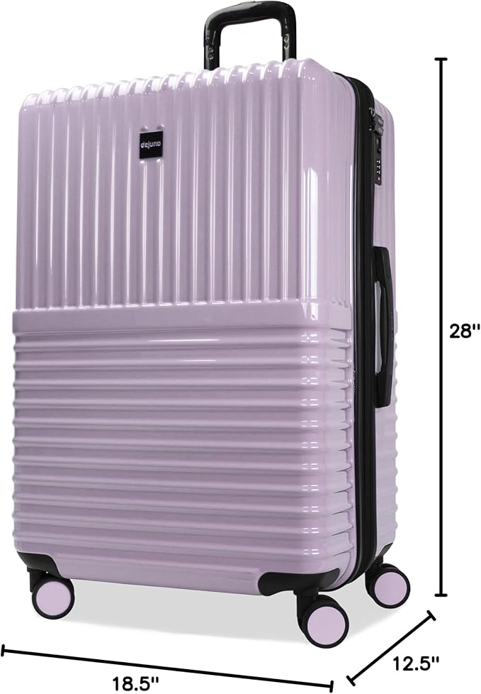 World Traveler Dejuno Tonal 28-Inch Polycarbonate Lightweight Hardside Expandable Spinner Luggage Suitcase with TSA Lock - Lavender